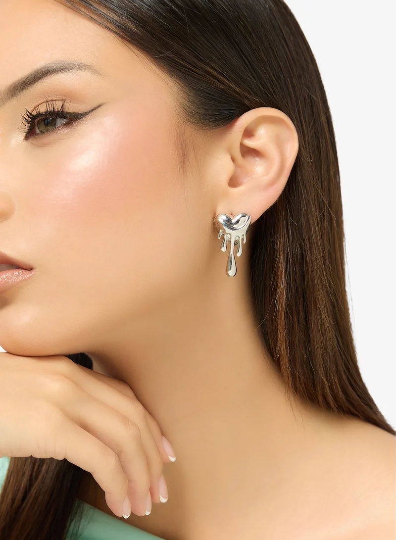 Ginger Gold 2PK Chunky Gold Heart Shape Earrings for Women | Best Price UAE